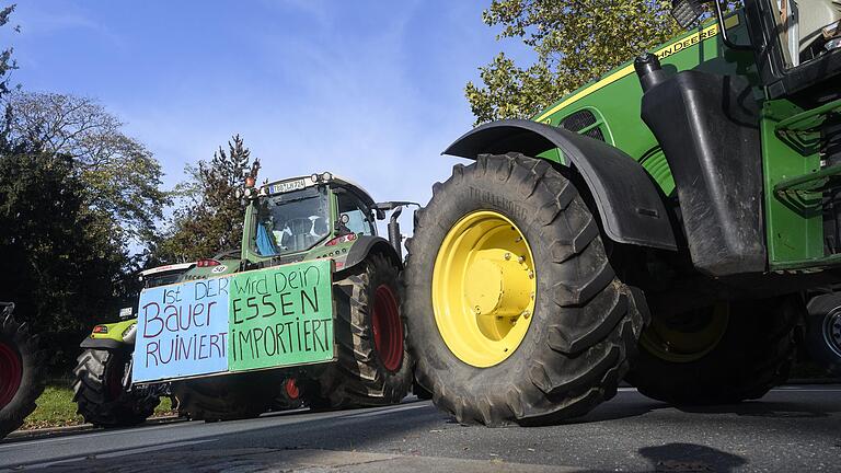 Um die 1000 Landwirtinnen und Landwirte aus der ganzen Region legen am Dienstag mit ihren Traktoren den Verkehr in der Würzburger Innenstadt weitestgehend lahm. Unter dem Motto 'Land schafft Verbindung' protestieren die Bauern gegen die Politik der deutschen Umwelt- und Landwirtschaftsministerinnen.