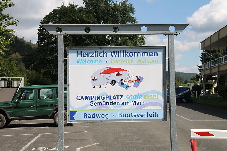 Der Campingplatz Saaleinsel Gemünden.