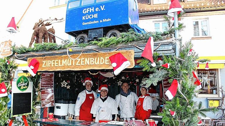 So kreativ präsentierte sich die Hochwasserhilfe auf dem Weihnachtsmarkt.