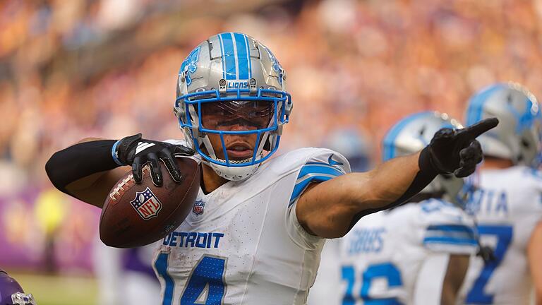 Minnesota Vikings - Detroit Lions       -  Da gehts lang: Amon-Ra St. Brown zählt in seiner vierten NFL-Saison zu den besten Spielern der Liga.