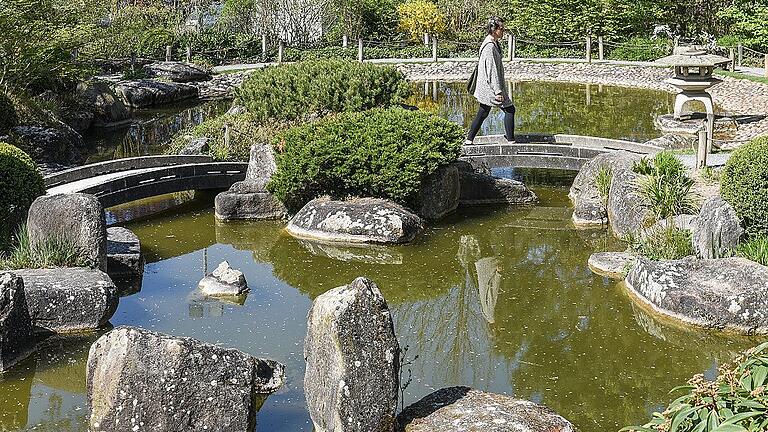 Der japanische Garten im LGS-Park von 1990 ist auch heute noch ein beliebter Ort zum Ausruhen und Entspannen.