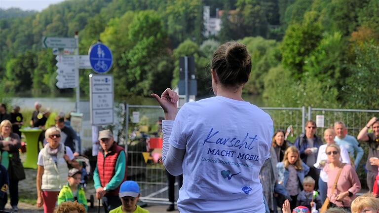 Kerstin Rudolph von 'Karscht macht mobil' bei der Mobilitätswoche im vergangenen Jahr.&nbsp;