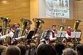 Das Tuba-Ensemble beim Weihnachtskonzert des Gesang- und Musikvereins Großbardorf spielte Filmmusik von Ennio Morricone.