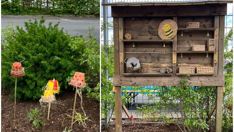 Die Marienkäferhäuser und das Insektenhotel. Die Marienkäferhäuser und das Insektenhotel.
