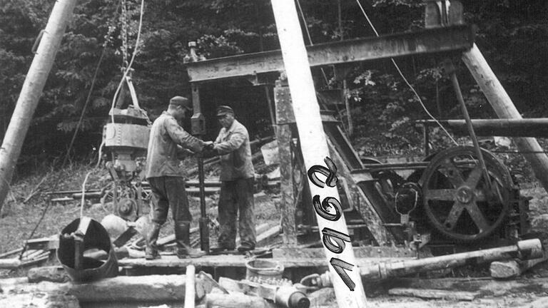 Brunnenbau der Firma Hegewald im Jahr 1962.