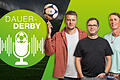Tim Eisenberger (links) spricht mit Frank Kranewitter (mitte) und Michi Bauer (rechts) über das Derby zwischen dem FC 05 Schweinfurt und den Würzburger Kickers.