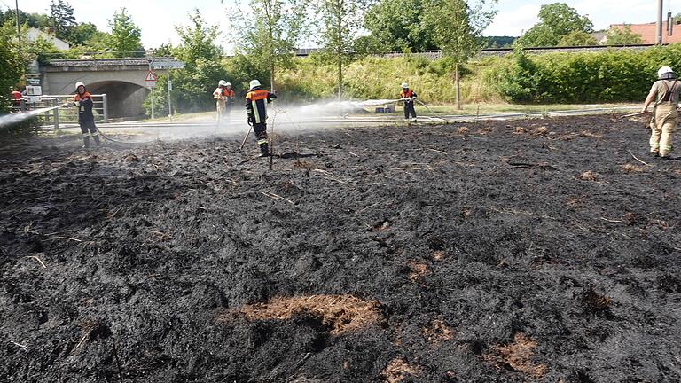 Wieder ist es zum einem Flächenbrand im Landkreis Haßberge gekommen, jetzt am Dienstag bei Wülflingen. Hier standen rund 900 Quadratmeter in Flammen.