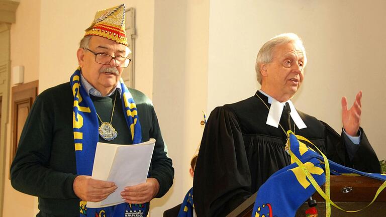Norbert Schober und Uwe Bernd Ahrens hielten zusammen die Predigt im Faschingsgottesdienst. Norbert Schober und Uwe Bernd Ahrens hielten zusammen die Predigt im Faschingsgottesdienst.