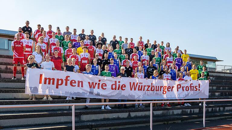 'Impfen wie die Würzburger Profis' – unter diesem Motto hatten sich am Mittwochnachmittag Würzburgs Spitzensportlerinnen und Spitzensportler auf dem Gelände des Uni Sportzentrums am Hubland versammelt.