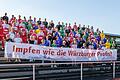 'Impfen wie die Würzburger Profis' – unter diesem Motto hatten sich am Mittwochnachmittag Würzburgs Spitzensportlerinnen und Spitzensportler auf dem Gelände des Uni Sportzentrums am Hubland versammelt.