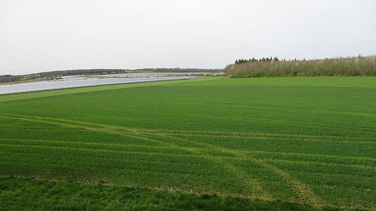 Im Anschluss an die bestehenden Freiflächen-Photovoltaikanlagen könnte auf der Himmelstadter Gemarkung Sternberg ein kleiner Windpark mit fünf Anlagen entstehen.