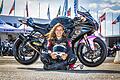Nun ist erst mal Pause: Samanta Bieniusa vor ihrer Suzuki GSX R 750. In den kommenden Monaten will sich die Bad Königshöfer Motorrad-Rennfahrerin eine mehrmonatige Auszeit nehmen und durch Australien reisen.