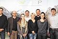 Projektteams untereinander: Die E-Mobil-Mitarbeiter aus der ersten bayerischen Modellstadt Bad Neustadt (Dr. Jörg Geier, Bianca Benkert, Ulrich Leber) trafen sich mit dem Team aus der Modellkommune Garmisch-Partenkirchen.