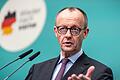 Gremiensitzungen und Statements der Bundesparteien       -  Unions-Kanzlerkandidat Merz will die Finanzfragen vor dem EU-Gipfel am Donnerstag geklärt haben.