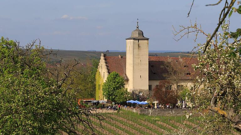Schloss Hallburg liegt zwei Kilometer von Volkach entfernt umgeben von Weinbergen. Restaurant und Biergarten sind derzeit geschlossen, aber die Vinothek ist geöffnet. Schloss Hallburg liegt zwei Kilometer von Volkach entfernt umgeben von Weinbergen. Restaurant und Biergarten sind derzeit geschlossen, aber die Vinothek ist geöffnet.