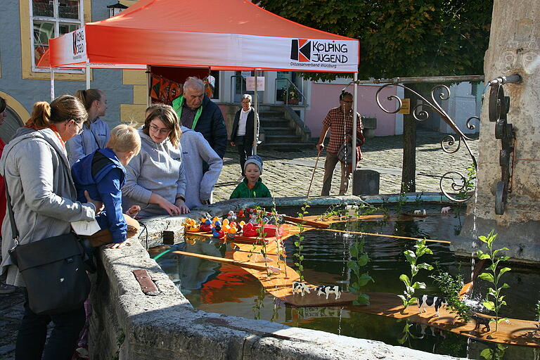 Badentenrennen im Marktbrunnen