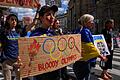 Ukraine-Krieg - Demonstration vor Olympia in Paris       -  Der Ukraine-Krieg überschattet die Sommerspiele in Paris.