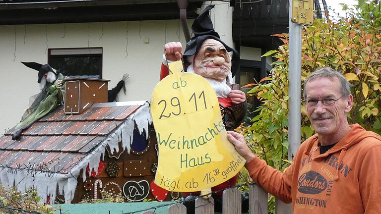Peter Mack aus Mellrichstadt hat sich mit seinem Halloweenhaus wieder etwas Neues einfallen lassen nach dem Motto: vom Weihnachtshaus zum Osterhaus zum Halloweenhaus. Peter Mack aus Mellrichstadt hat sich mit seinem Halloweenhaus wieder etwas Neues einfallen lassen nach dem Motto: vom Weihnachtshaus zum Osterhaus zum Halloweenhaus.