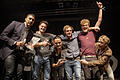 Die beste Newcomer-Band Bayerns 2015 ist 'William’s Orbit'. Im Rahmen der Veranstaltung am Samstag (26.09.15) in Würzburg nahm darüber hinaus Andreas Bourani (links) den Bayerischen Musiklöwen entgegen.