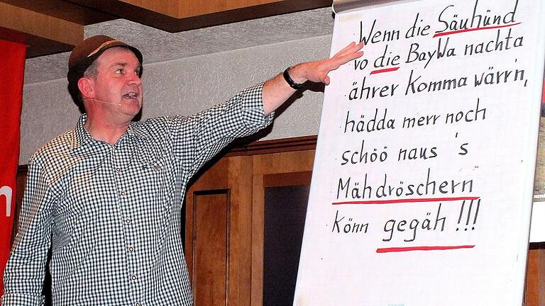 Der fränkische Dialekt, den er gerne ausführlich erläuterte, hatte es Kabarettist Fredi Breunig angetan. Der fränkische Dialekt, den er gerne ausführlich erläuterte, hatte es Kabarettist Fredi Breunig angetan.