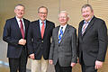 Beim Fachsymposium zum 40-jährigen Bestehen der Nephrologie am Caritas-Krankenhaus Bad Mergentheim (von links): Christoph Wanner, Jochen Selbach, Jürgen Kult und Erich Stapf.