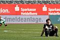 Fassungslos nach dem 0:1 beim Tabellenvorletzten: Patrick Sontheimer (vorne) und Torhüter Hendrik Bonmann scheinen zu ahnen, dass diese Niederlage der Würzburger Kickers in Sandhausen die Hoffnungen auf den Klassenerhalt zunichte gemacht hat.