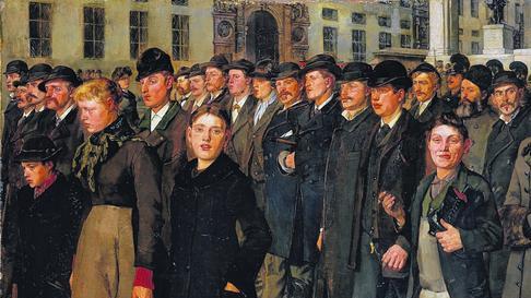 Wenn Individuen in der Masse verschwinden: Wilhelm Trübner, Die grosse Wachtparade, 1881 (Ausschnitt).