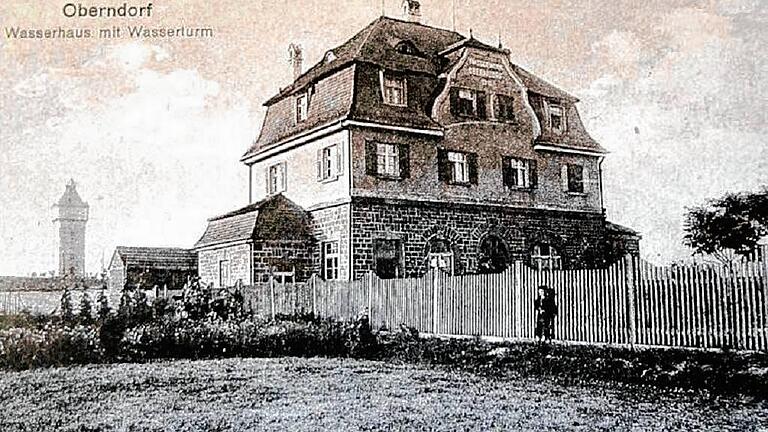 Um 1920 entstand dieses Bild von Wasserhaus mit Wasserturm.