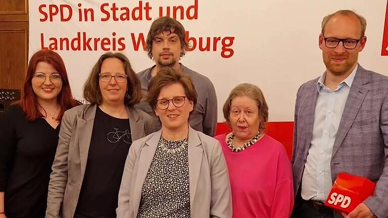 Das Team der Würzburg-SPD (von links): Anna Tanzer, Lore Koerber-Becker, Max Dörflein, Freya Altenhöner, Dorothee Klinksiek, und Alexander Kolbow.