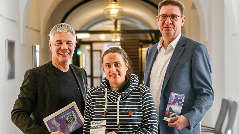 Die Veranstalter der Würzburger Web Week (von links) Gunther Schunk, Ute Mündlein und Klaus Walther, hier ein Foto aus dem letzten Jahr. Wegen Corona muss die Woche rund um das Thema Digitalisierung verschoben werden.&nbsp;