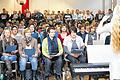 Mit Begeisterung dabei: 150 Sängerinnen und Sänger im Alter von 20 bis 80 Jahren bei der Sängerschulung in der Alten Aula in Münnerstadt.