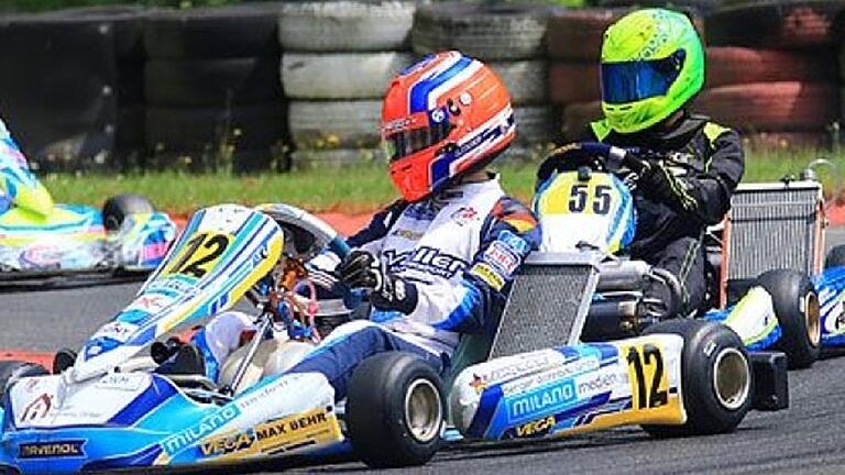 Dürfte der Vergangenheit angehören: Luca Braune (Nummer 12) in einem Kart bei der ADAC-Masters-Serie.