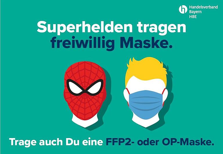 Der Handelsverband stellt Geschäften Plakate zum Ausdrucken zur Verfügung, die Kundinnen und Kunden darauf hinweisen, dass sie auch weiterhin freiwillig Masken tragen können.