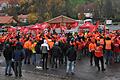 Rund 500 Streikende versammelten sich am Donnerstag auf dem Bleichdamm im Königsberg.