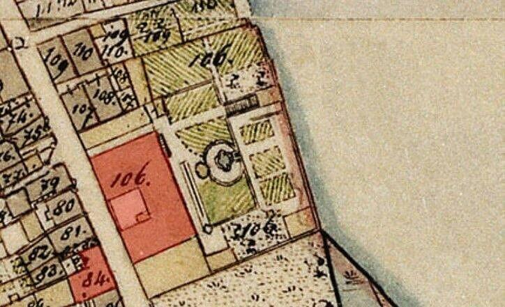 Auf dem Ur-Katasterplan von Zell aus dem Jahr 1832 ist der von Balthasar Neumann errichtete Terrassengarten vor dem Palais mit der Nummer 106 zu sehen.&nbsp;