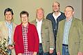 Scheidende und neue Hauptvorsitzende des Spessartbundes: Erster Hauptvorsitzender Gerrit Himmelsbach (von links), Angelika Krebs, Helmut Winter, neuer dritter Hauptvorsitzender Michael Bergmann und neuer zweiter Hauptvorsitzender Richard Krebs.