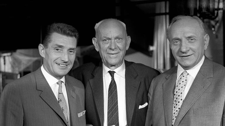 Fußball-Legenden: (von links) Fritz Walter, Heiner Stuhlfauth und Fritz Szepan.