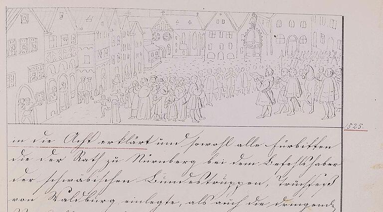 Catharina Sattler zeichnete für die Geschichte von Schloss Mainberg, 1827, erschienen, das Strafgericht nach dem Bauernkrieg. Catharina Sattler zeichnete für die Geschichte von Schloss Mainberg, 1827, erschienen, das Strafgericht nach dem Bauernkrieg. 