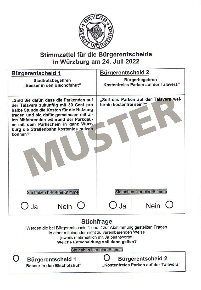 Der Stimmzettel für den Bürgerentscheid am 24. Juli zum Parken auf der Talavera wird seit diesem Montag verschickt. Der Stimmzettel für den Bürgerentscheid am 24. Juli zum Parken auf der Talavera wird seit diesem Montag verschickt.