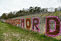 'Abschiebung=Mord', dieser Schriftzug unbekannter Aktivisten steht auf einer Mauer in der Weinlage am Würzburger Stein. Die Kriminalpolizei ermittelt.