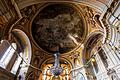 Das Würzburger Käppele muss renoviert werden: Was an der Decke wie ein Sonnenschein durch ein Fenster wirkt, ist in Wirklichkeit eine bereits renovierte Stelle am Deckengemälde im Inneren der Wallfahrtskirche.