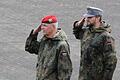 Übergabeappell in der Rhönkaserne: Oberstleutnant Kai Schulze löst Major Gordon Stütz als Kommandant des Truppenübungsplatzes Wildflecken ab. Foto: Ulrike Müller       -  Übergabeappell in der Rhönkaserne: Oberstleutnant Kai Schulze löst Major Gordon Stütz als Kommandant des Truppenübungsplatzes Wildflecken ab. Foto: Ulrike Müller