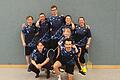 Die 2. Mannschaft des TV 1862 Unterdürrbach gewinnt den Titel in der Bezirksliga der Saison 2022/2023: Simon Holler, Alexander Gabriel, Daniel Oppel, Hanna Weiß, Kathrin Hümmer, Felix Hartmann, Maskottchen Samantha Hümmer, Christian Heinz.
