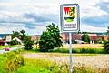 Vor 50 Jahren wurde der Landkreis Haßberge gegründet. Im Bild das Landkreisschild an der Landkreisgrenze zu Rhön-Grabfeld zwischen Serrfeld und Neuses.