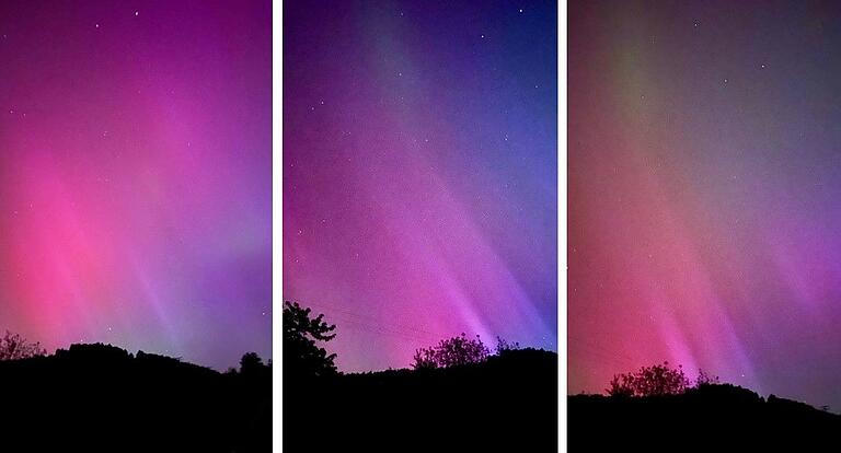 Seltenes Spektakel: In der Nacht zum Samstag waren Polarlichter über Erlabrunn (Lkr. Würzburg) zu sehen.