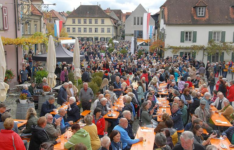 Die Letzte Fuhre hat sich in Iphofen etabliert. Jedes Jahr kommen Gäste aus Nah und Fern, um am Marktplatz zu feiern. Die Letzte Fuhre hat sich in Iphofen etabliert. Jedes Jahr kommen Gäste aus Nah und Fern, um am Marktplatz zu feiern. 