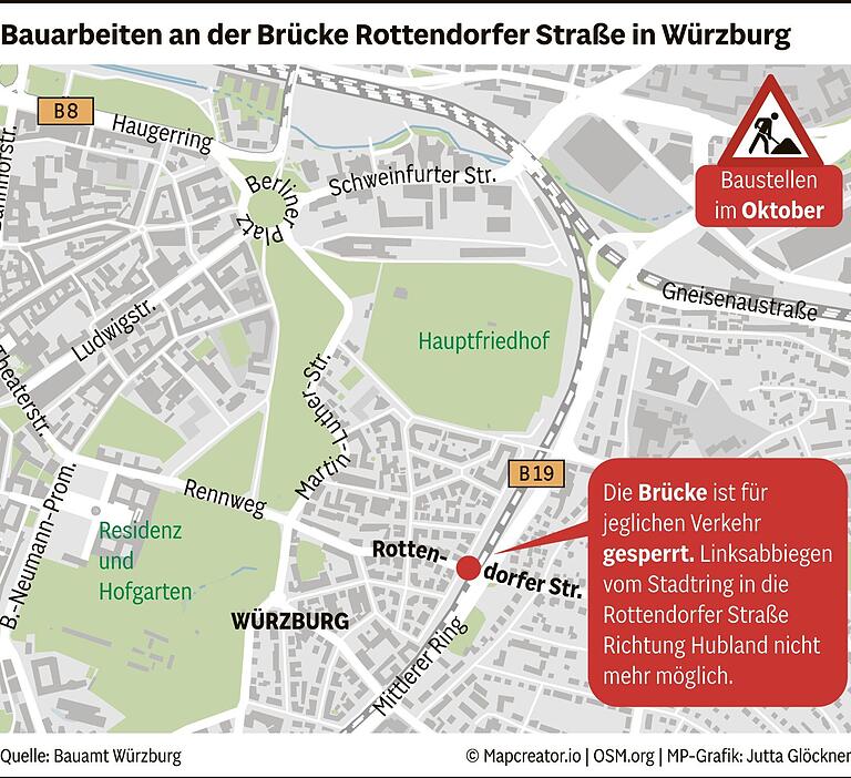 Hier droht im Oktober 2024 Staugefahr in Würzburg: Alle Baustellen, Sperrungen und praktische Umleitungen im Überblick