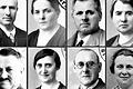 Neun jüdische Bürger wurden am 23. April 1942 aus Marktheidenfeld deportiert. Obere Reihe von links: Willi Adler, Rosa Adler, Bernhard Freimark, Getta Freimark; untere Reihe von links Samuel Guttmann, Rosa Guttmann, Leopold Levy, Regina Levy. Von Regina Freimark ist bislang kein Foto aufgefunden worden. (Fotos: Staatsarchiv Würzburg, LRA Mar 4310).