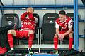 Darf doch nicht wahr sein: Die enttäuschten Kickers-Spieler Lars Dietz und Patrick Sontheimer&nbsp; (von links) nach der 0:1-Niederlage beim SC Paderborn.