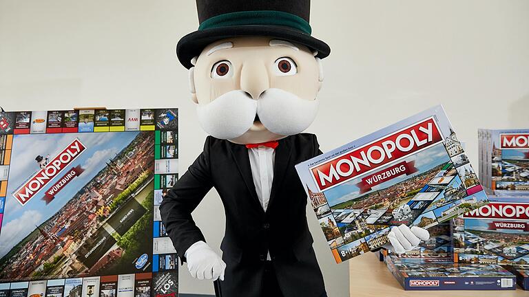 'Mr. Monopoly' präsentiert die Würzburger Edition des Monopoly Spiels. 'Mr. Monopoly' präsentiert die Würzburger Edition des Monopoly Spiels.